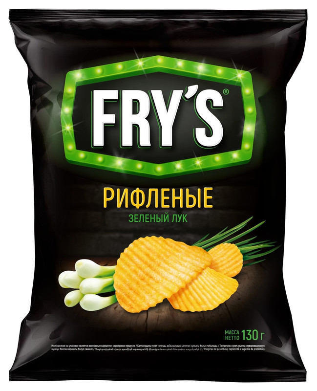 Чипсы картофельные Frys со вкусом зелёного лука, 130г