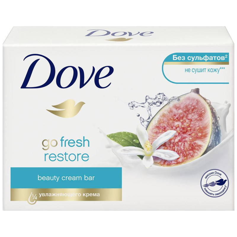 Крем-мыло Dove инжир и лепестки апельсина бессульфатное, 135мл — фото 1