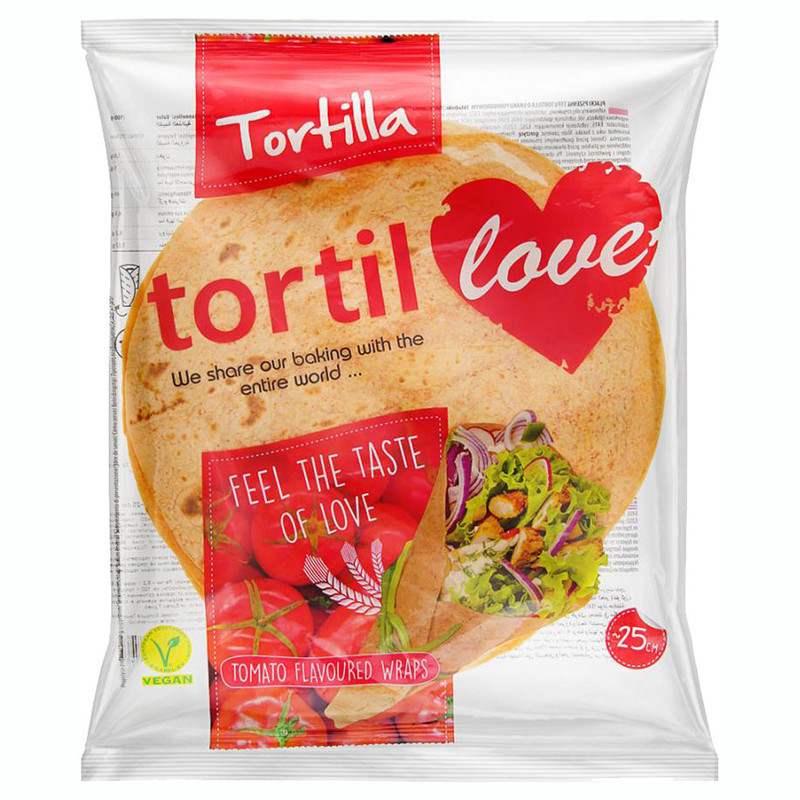 Тортилья Tortillove пшеничная с томатом 4шт, 240г