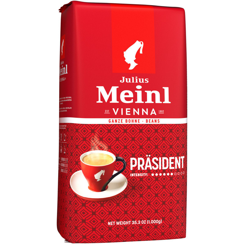 Кофе Julius Meinl Президент классическая коллекция натуральный жареный в зёрнах, 1кг — фото 1