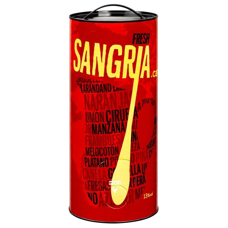 Винный напиток Sangria Fresh Wine in Tube красный полусладкий 13%, 3л,