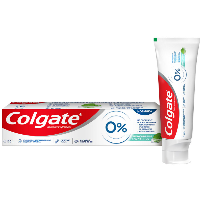 Зубная паста Colgate 0% нежная мята, 130г