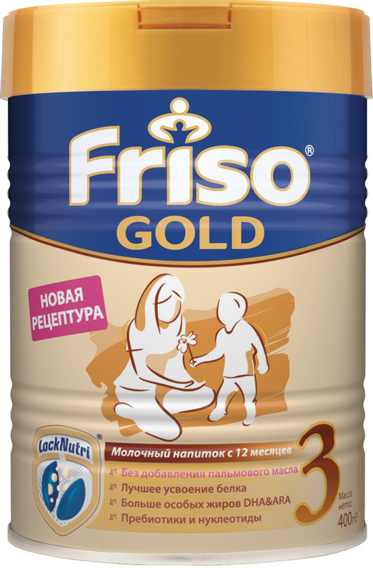 Смесь Friso Gold 3 молочная с пребиотиками с 12 месяцев, 400г