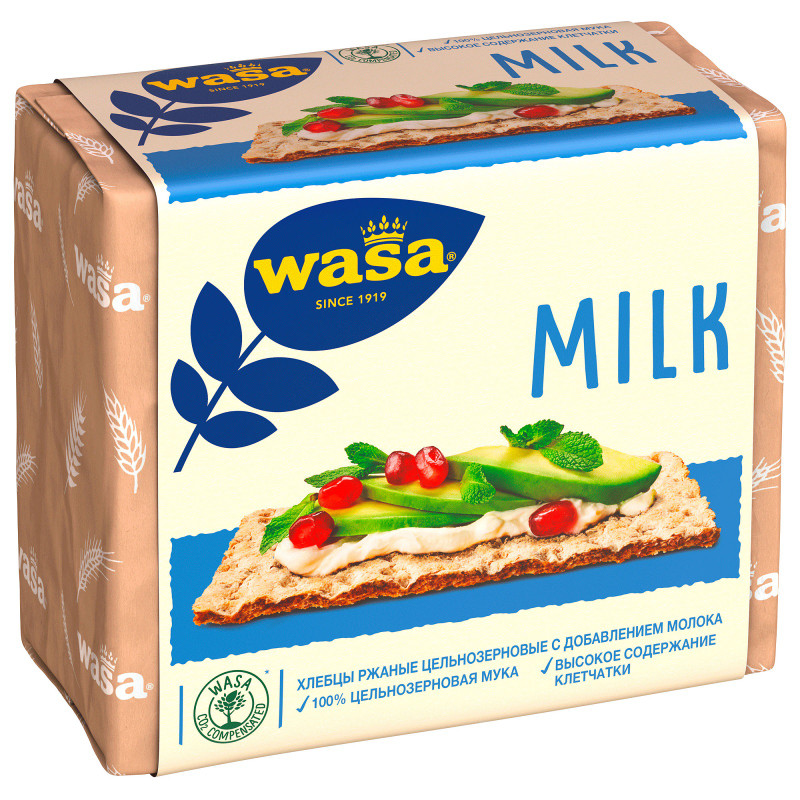 Хлебцы Wasa Milk ржаные цельнозерновые с добавлением молока, 230г — фото 2