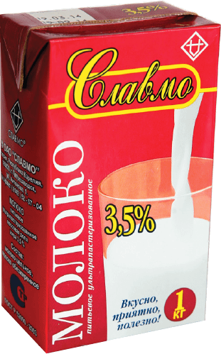 Молоко Славмо ультрапастеризованное 3.5%, 1л