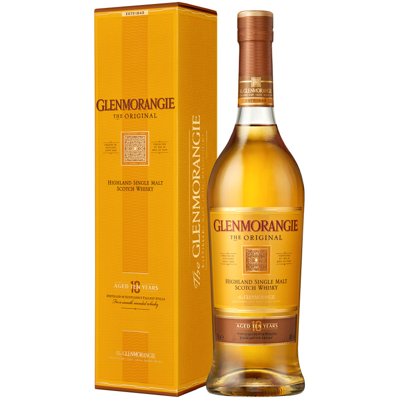 Виски шотландский односолодовый Glenmorangie The Original 10-летний 40% в подарочной упаковке, 500мл