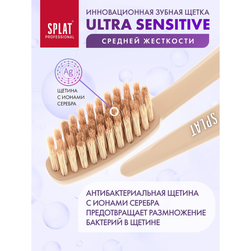 Зубная щётка Splat Professionаl Sensitive Medium средней жёсткости — фото 4
