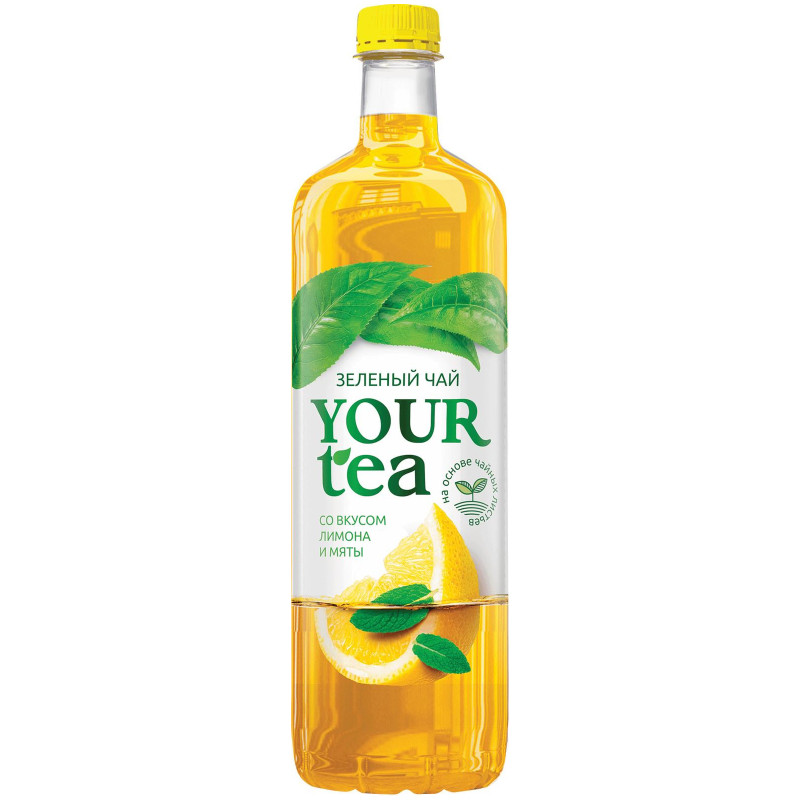 Холодный чай зелёный со вкусом лимона и мяты, 1л
