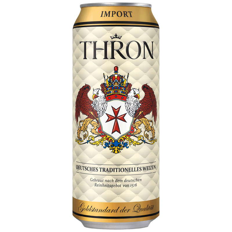 Пиво Thron Weizen светлое нефильтрованное 4.7%, 500мл