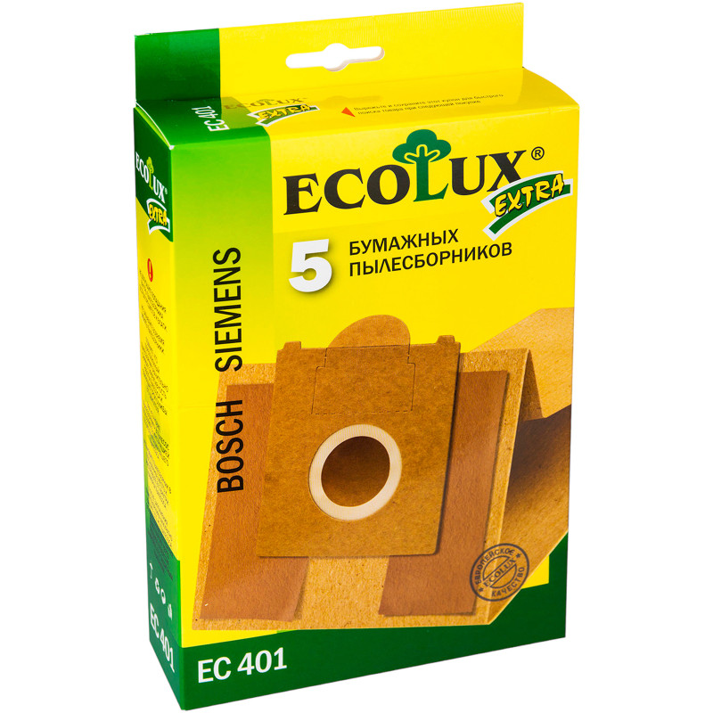 Мешок-пылесборник EcoLux Extra EC-401 бумажный для пылесосов Bosch Siemens G, 5шт