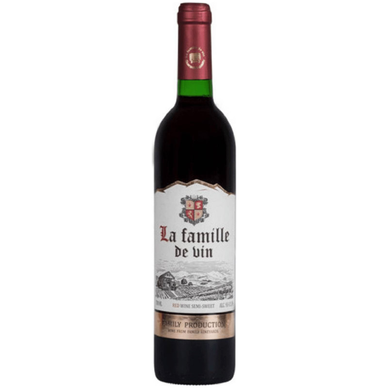 Вино La Femille De Vin красное полусладкое 11%, 700мл