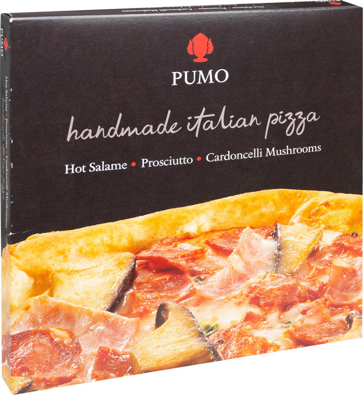 Пицца Pumo Pizza салями-прошутто-грибы кардончелли замороженная, 340г