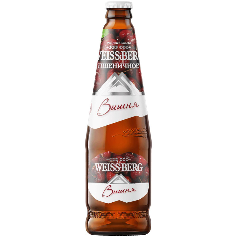 Напиток пивной Weiss Berg Пшеничное вишня нефильтрованный неосветлённый пастеризованный 4%, 500мл