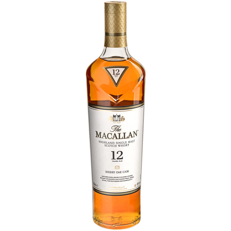 Виски The Macallan Шерри оук каск 12-летний шотландский односолодовый 40% в подарочной упаковке, 700мл — фото 2