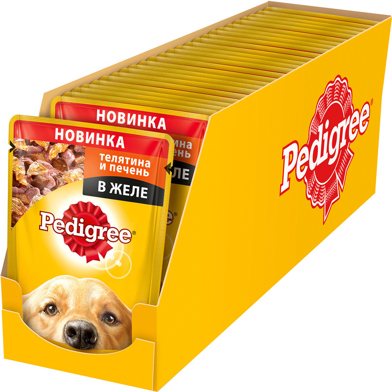 Корм Pedigree телятина и печень в желе для взрослых собак, 100г — фото 2