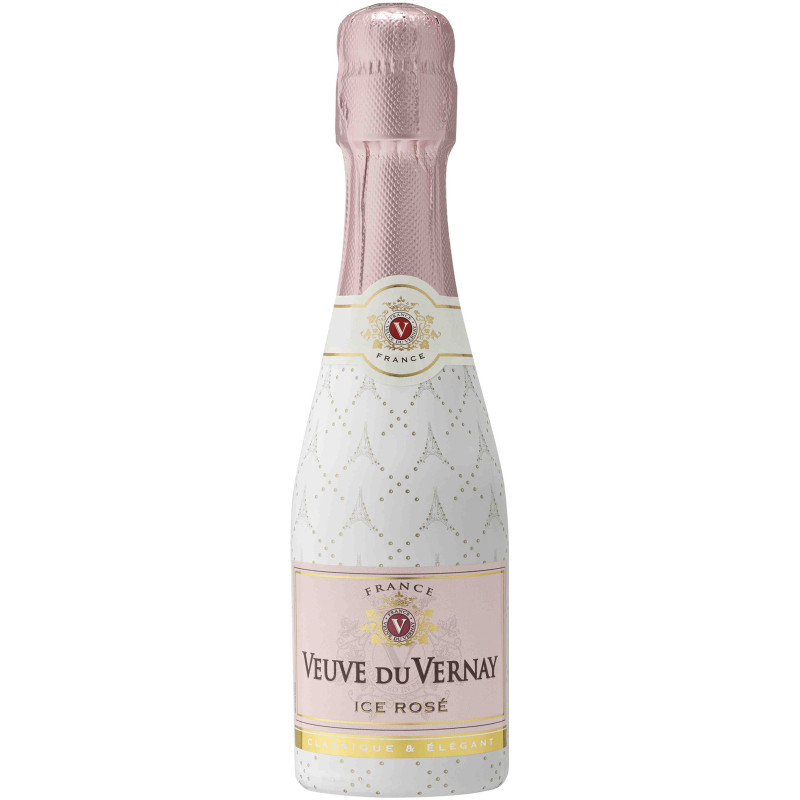Вино игристое Veuve Du Vernay Айс Розе розовое полусладкое 11%, 200мл