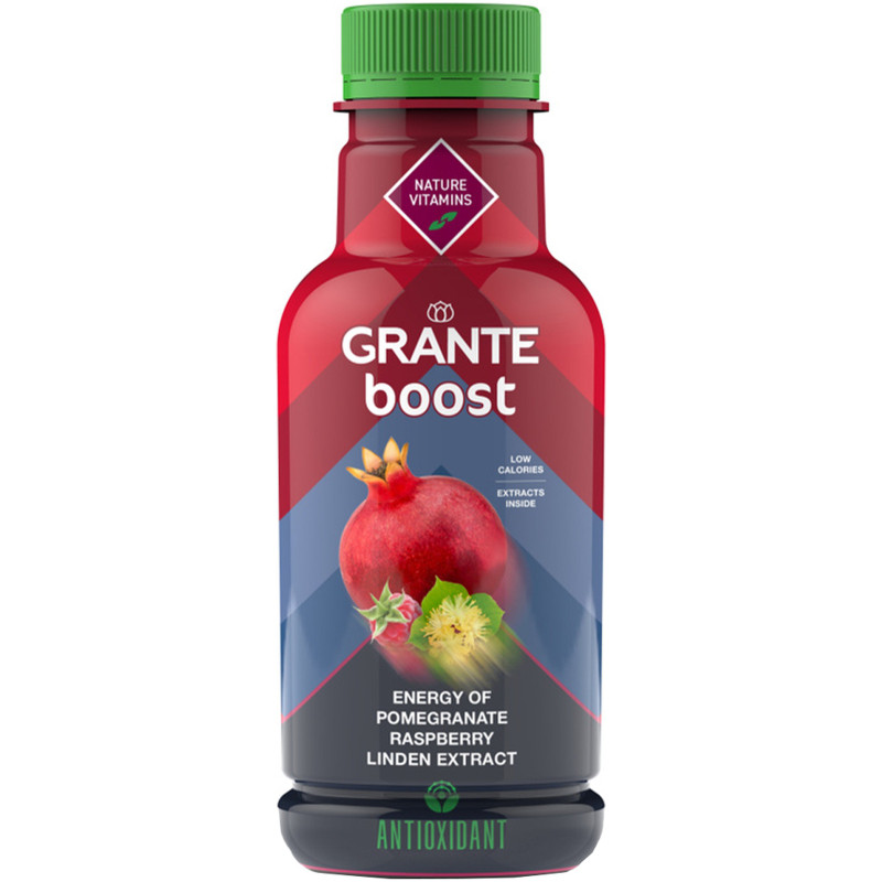 Напиток Grante Boost гранат – малина – экстракт липы безалкогольный негазированный, 330мл