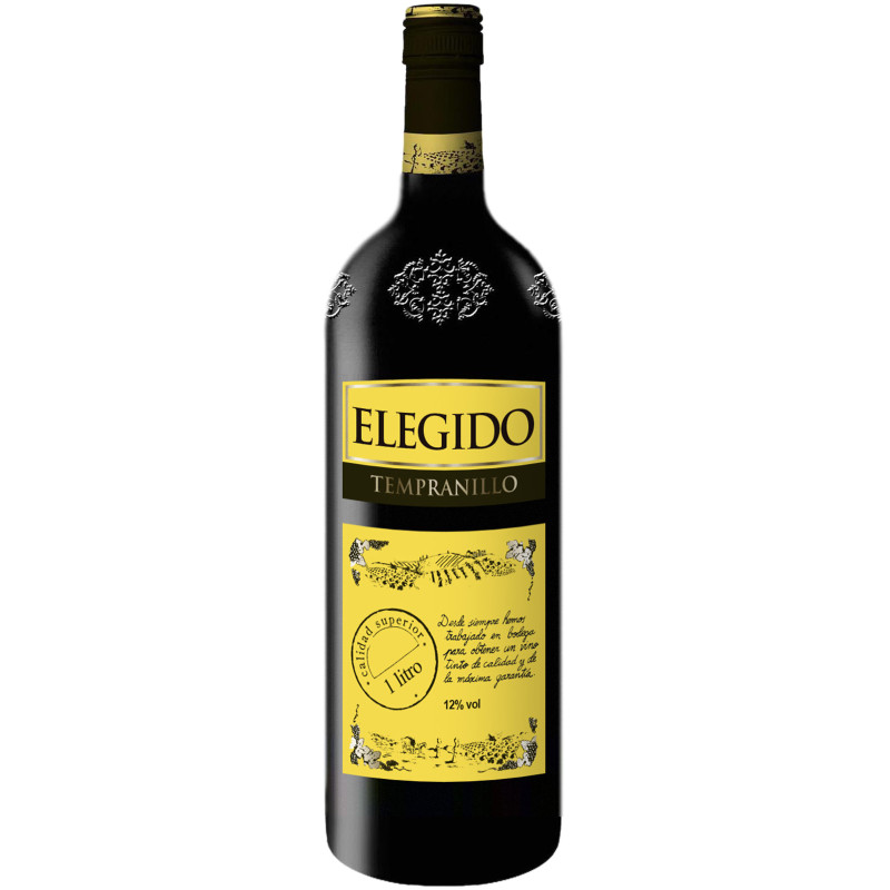 Вино Elegido Tempranillo красное сухое 12%, 1л