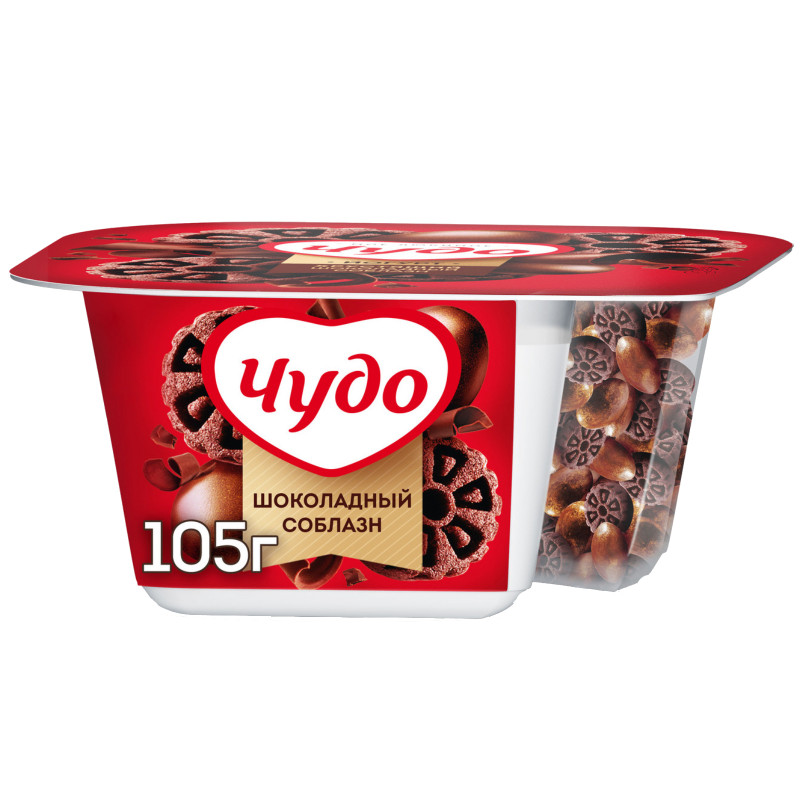 Йогурт Чудо шоколад-печенье вязкий живой 3%, 105г
