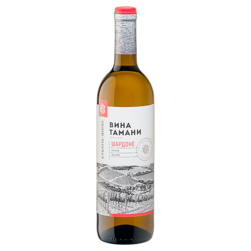 Вино Кубань-Вино Вина Тамани Шардоне белое сухое, 700мл