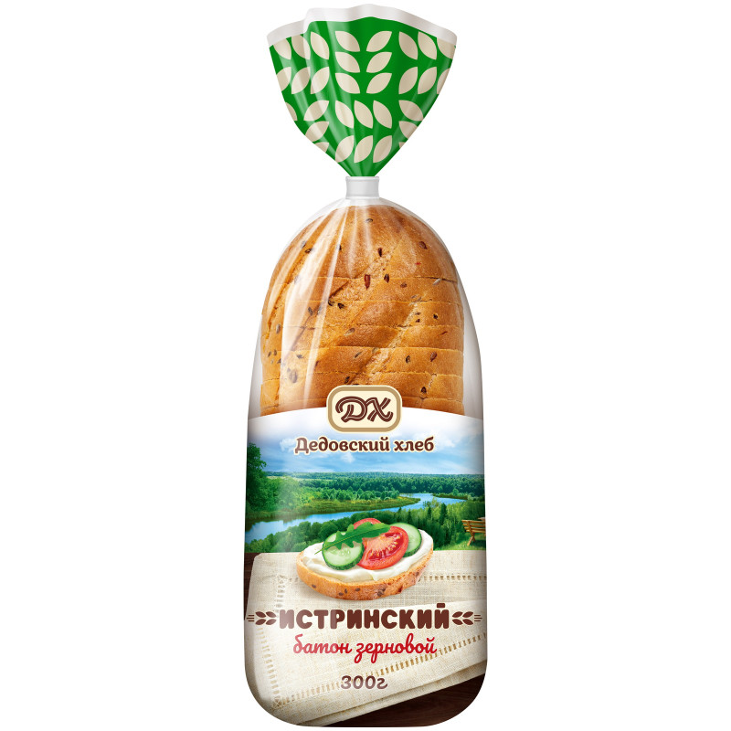 Батон Дедовский Хлеб Истринский зерновой нарезанный, 300г