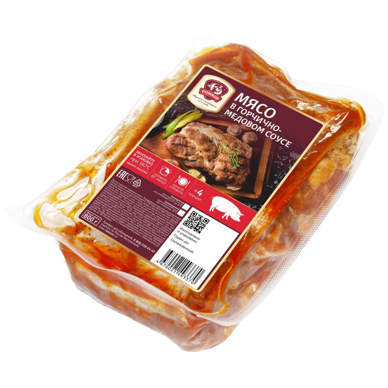 Мясо из свинины Ромкор в горчично-медовом соусе, 800г