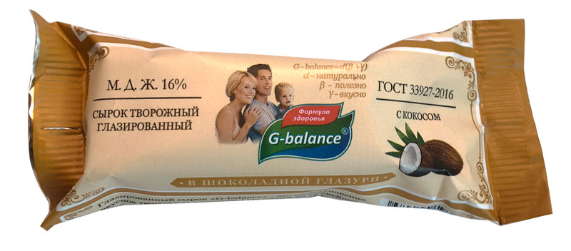 Сырок G-balance с кокосом глазированный 16%, 40г