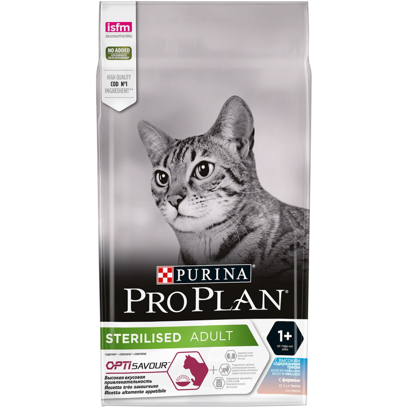 Сухой корм Pro Plan для стерилизованных кошек и кастрированных котов с треской и форелью, 3кг