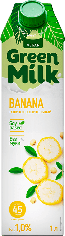 Напиток Green Milk Банан соевый, 1л — фото 2
