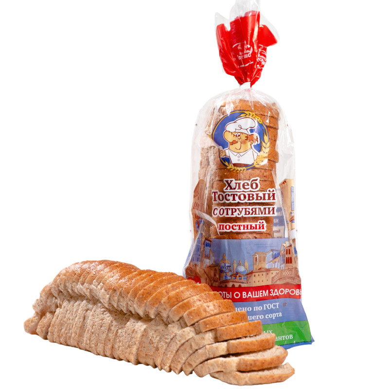 Хлеб Натурпродукт Тостовый с отрубями, 500г — фото 1