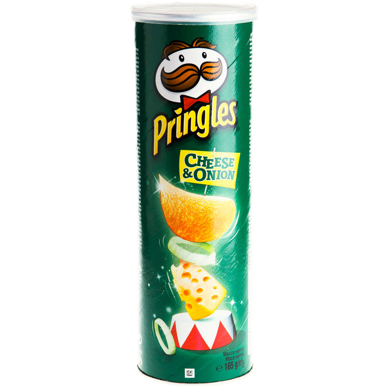 Чипсы картофельные Pringles со вкусом сыра и лука, 165г