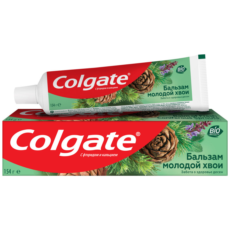 Зубная паста Colgate Бальзам молодой хвои с натуральными ингредиентами для здоровья десен, 100мл