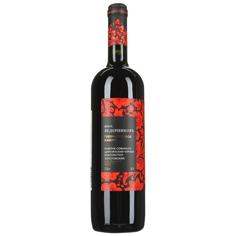 Вино Ведерниковъ Губернаторское Каберне красное сухое, 750мл