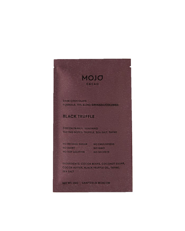 Шоколад горький Mojo Cacao Black Truffle 70%, 20г