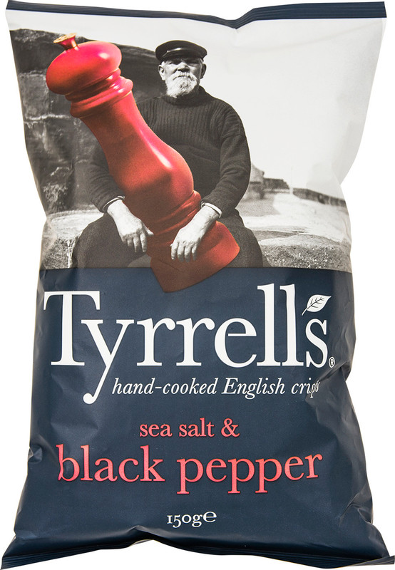 Чипсы Tyrrells с морской солью и черным перцем, 150г