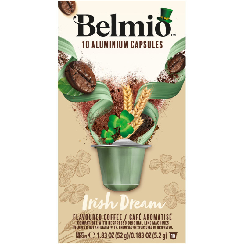 Кофе в капсулах Belmio Irish Dream натуральный жареный молотый, 10х5,2г