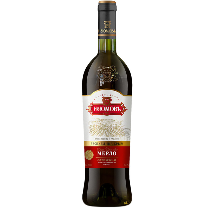 Вино Изюмовъ Мерло красное сухое 13%, 750мл