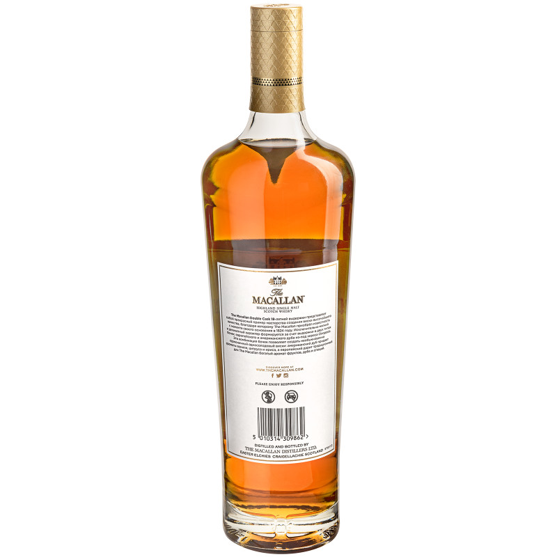 Виски The Macallan Дабл каск 18-летний шотландский односолодовый 43% в подарочной упаковке, 700мл — фото 4