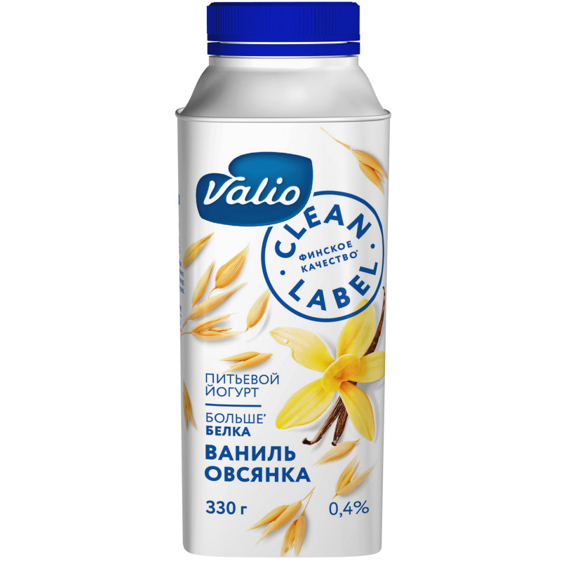 Йогурт Viola Clean Label питьевой с наполнителем ваниль-овсянка 0.4%, 330мл — фото 1