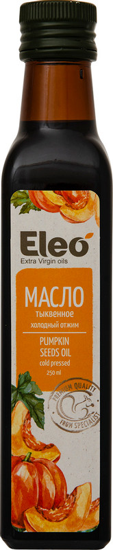 Масло тыквенное Eleo пищевое нерафинированное, 250мл
