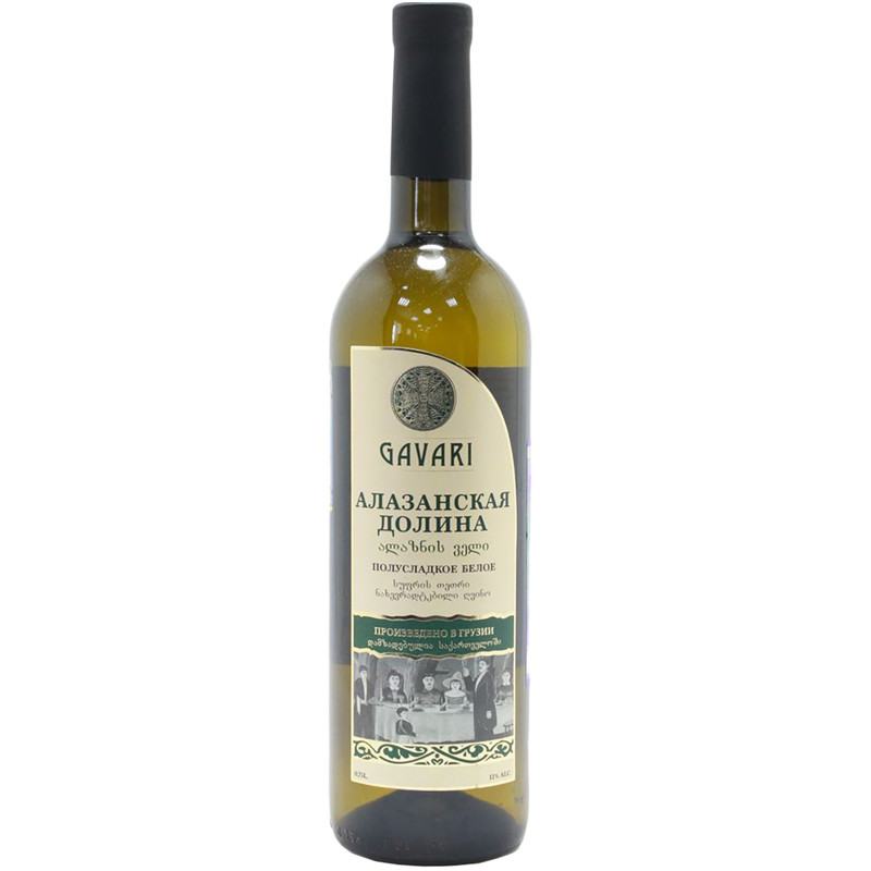 Вино Gavari Алазанская Долина белое полусладкое, 700мл