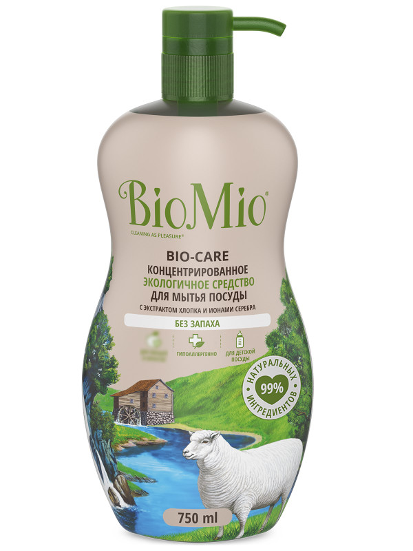 Средство BioMio Bio-Care для мытья посуды без запаха, 750мл — фото 8