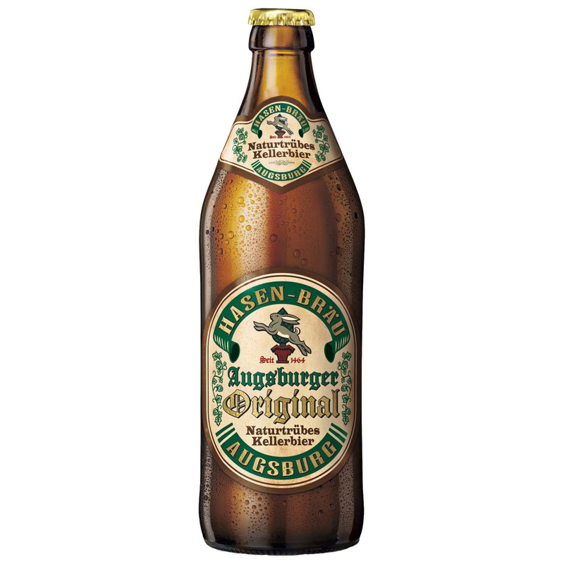 Пиво Hasen-Brau Аугсбургер Ориджинал светлое нефильтрованное 5.4%, 500мл