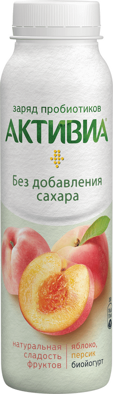 Биойогурт Активиа питьевой  Яблоко персик 1.5%, 260мл — фото 3