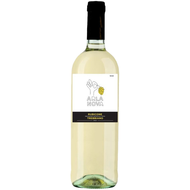 Вино Arla Nova Рубиконе Треббьяно белое сухое 10.5%, 750мл