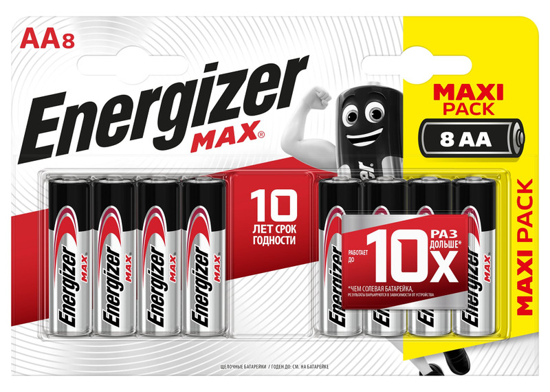 Батарейки Energizer Max + Power Seal AA LR6 E91, 8шт