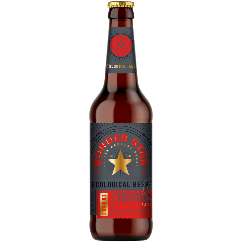 Пиво Dark Export Border Star тёмное пастеризованное фильтрованное 4.4%, 450мл