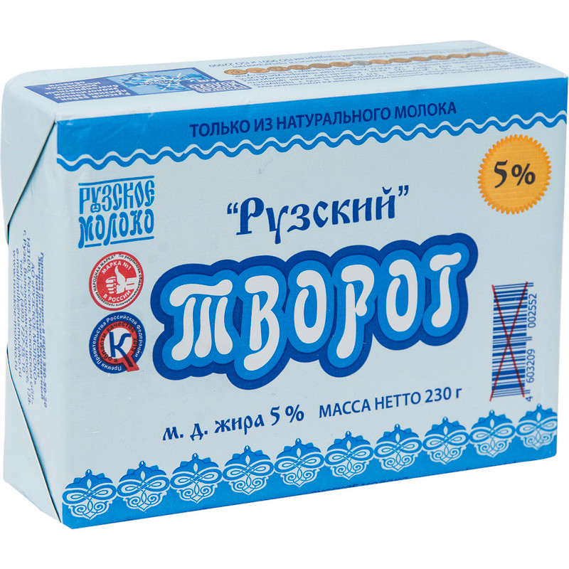 Творог Рузское Молоко 5%, 230г