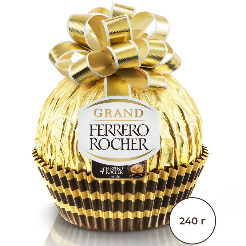 Шоколад молочный Ferrero Rocher Grand с дроблёными лесными орехами, 240г — фото 1