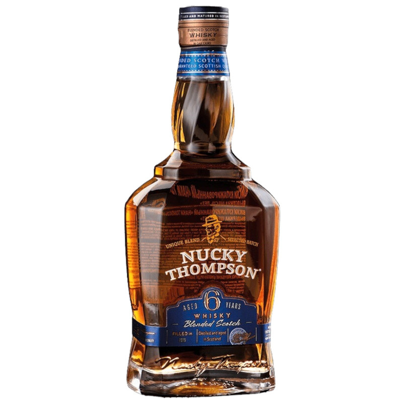 Виски Nucky Thompson Blended Scotch Whisky купажированный 6 лет 40%, 700мл + бокал